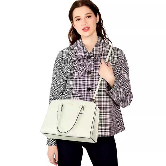 New Kate Spade Perry Medium Satchel Saffiano Leather Light Olive - Picture 2 of 5